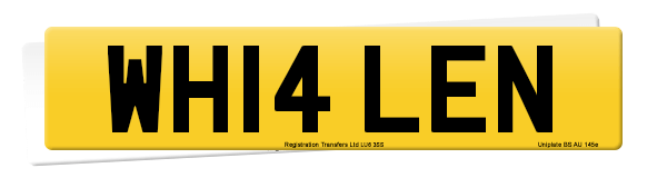 Registration number WH14 LEN